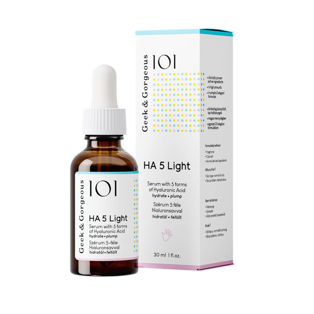 Geek & Gorgeous HA 5 Light Serum do twarzy z kwasem hialuronowym 30 ml