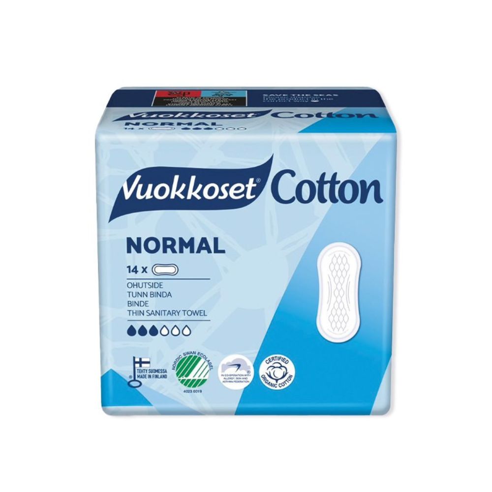 Vuokkoset Cotton Normal podpaski bez skrzydełek 14 szt