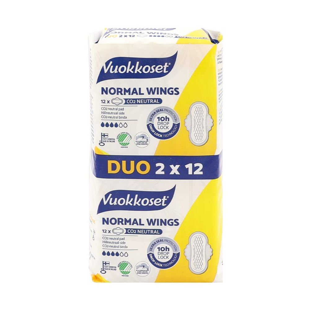 Vuokkoset Normal Wings podpaski ze skrzydełkami Duopack 2x12 szt