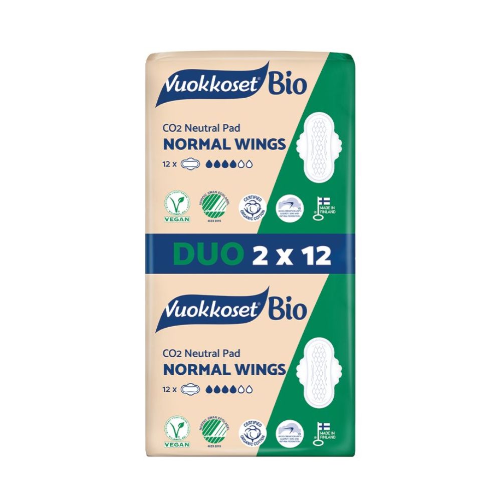 Vuokkoset Bio Normal Wings podpaski ze skrzydełkami Duopack 24 szt