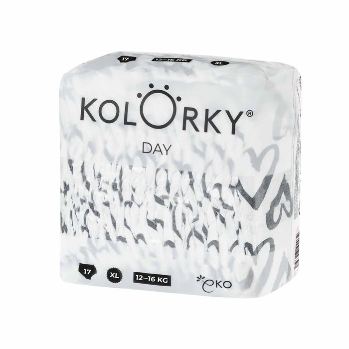 Kolorky Day Ekologiczna Pieluszka Jednorazowa Serduszka Xl 12-16 Kg 17 szt. main product photo