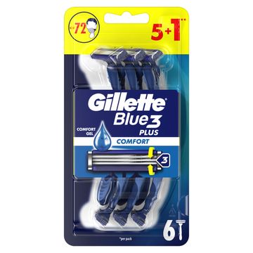  Gillette Blue3 Plus Comfort, maszynki jednorazowe dla mężczyzn, 6 sztuk