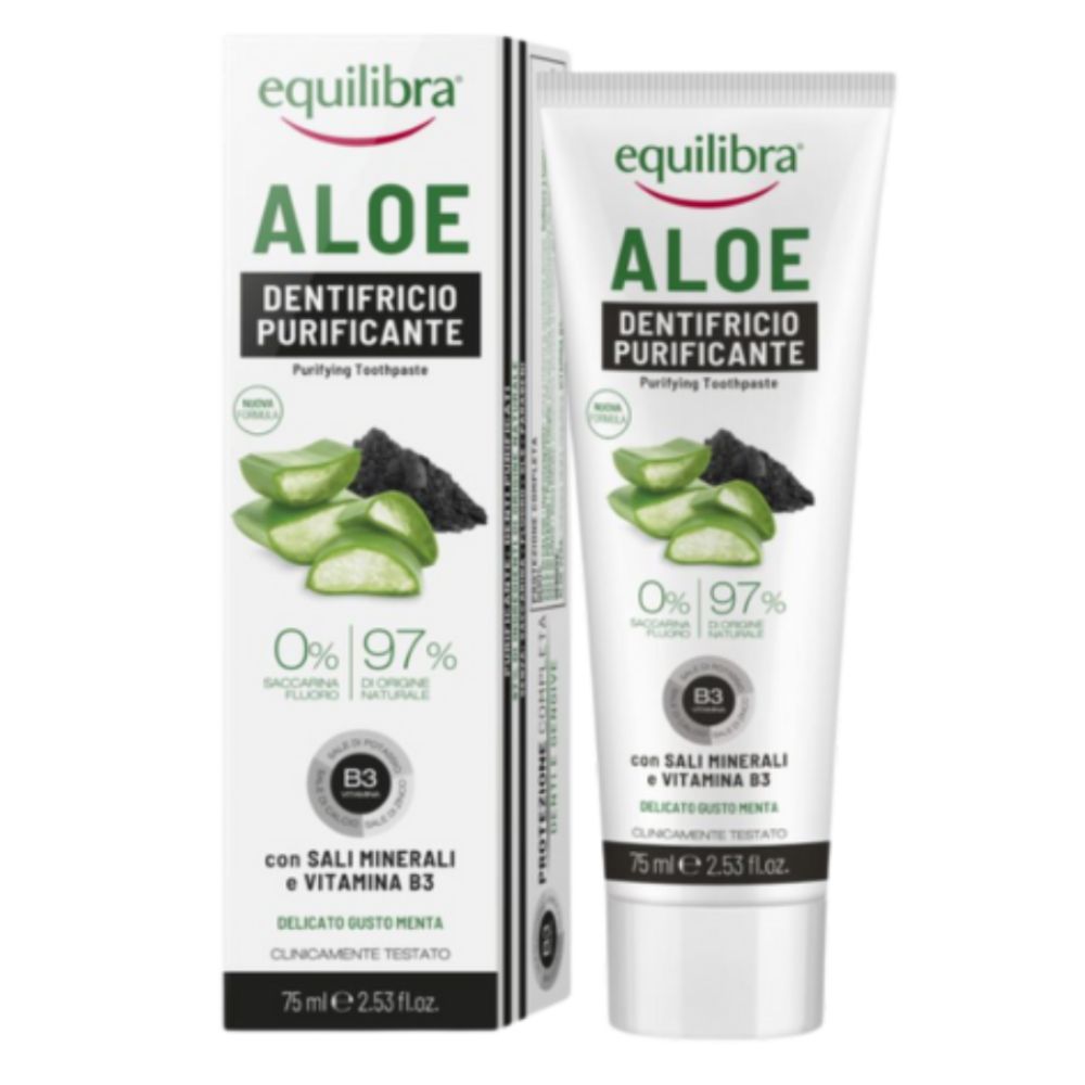 Equilibra Aloesowa pasta do zębów oczyszczająca z aktywnym węglem 75ml