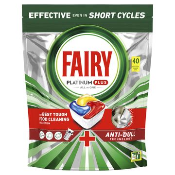 Fairy Platinum Plus Cytryna Tabletki do zmywarki All In One, 40 tabletek