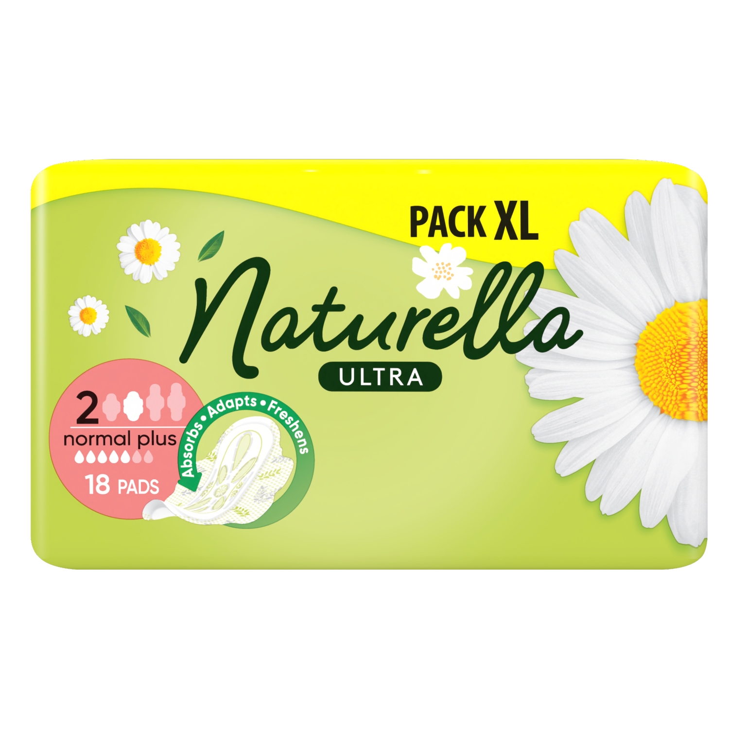 Naturella Ultra Normal Plus Podpaski ze skrzydełkami, rozmiar 2 x18