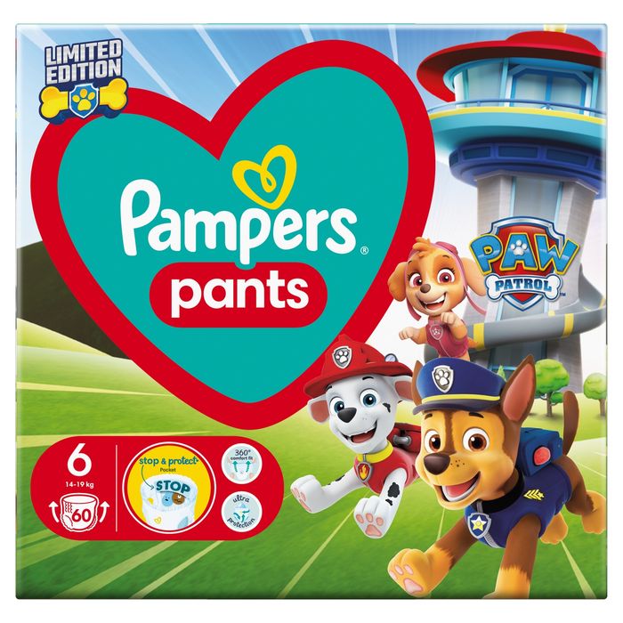 Pampers Baby-Dry Pieluchomajtki edycja Psi Patrol rozmiar size, pack count pieluszek,60 szt main product photo