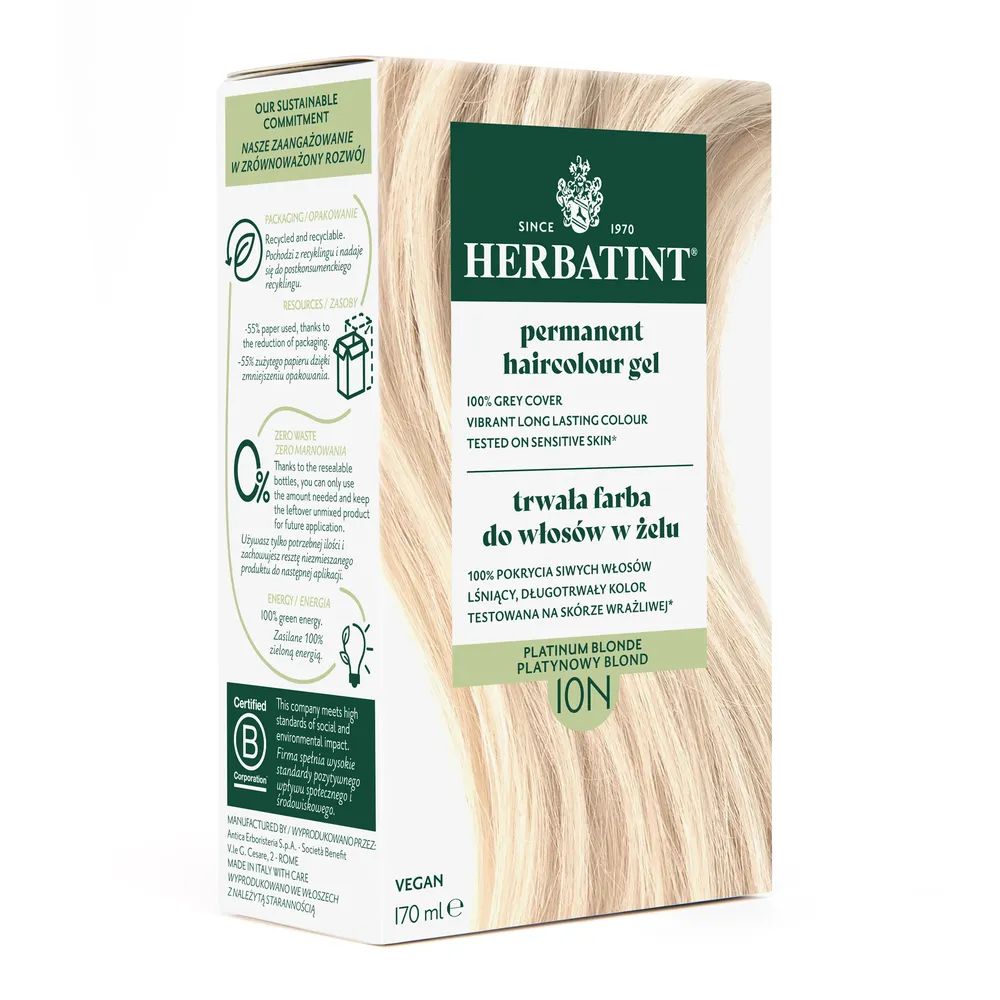 Herbatint Farba do włosów 10N Platynowy Blond 170 ml
