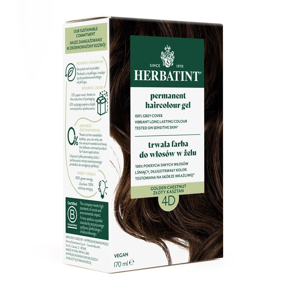 Herbatint Farba do włosów 4D Złoty Kasztan 170 ml