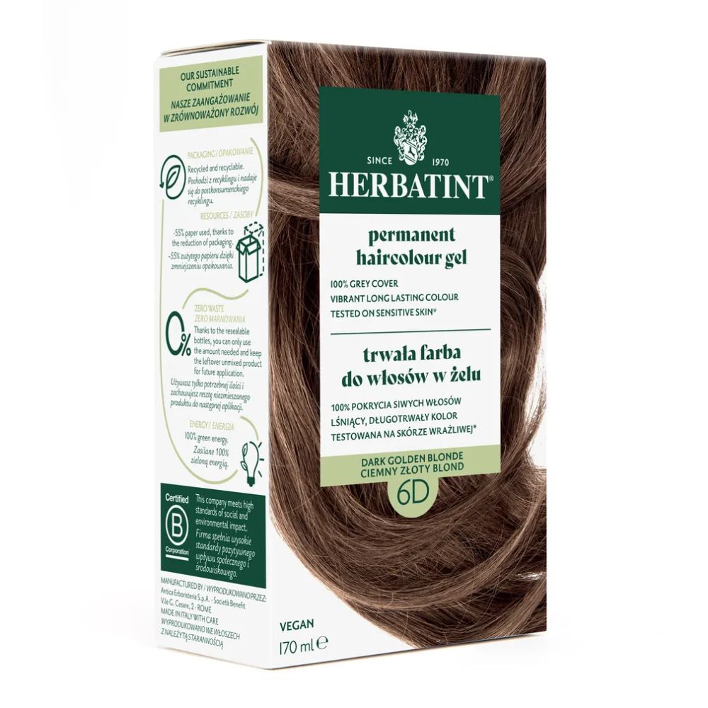 Herbatint Farba do włosów 6D Ciemny Złoty Blond 170 ml