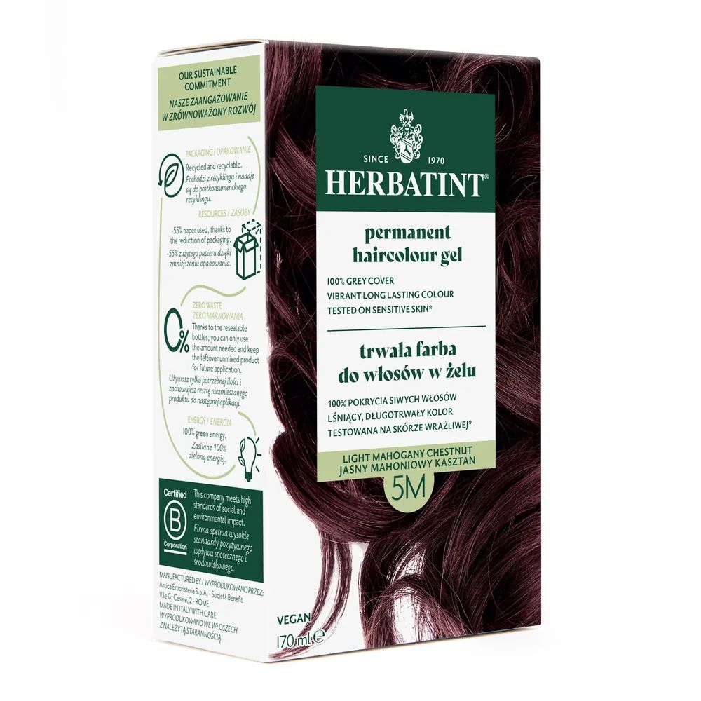 Herbatint Farba do włosów 5M Jasny Mahoniowy Kasztan 170 ml