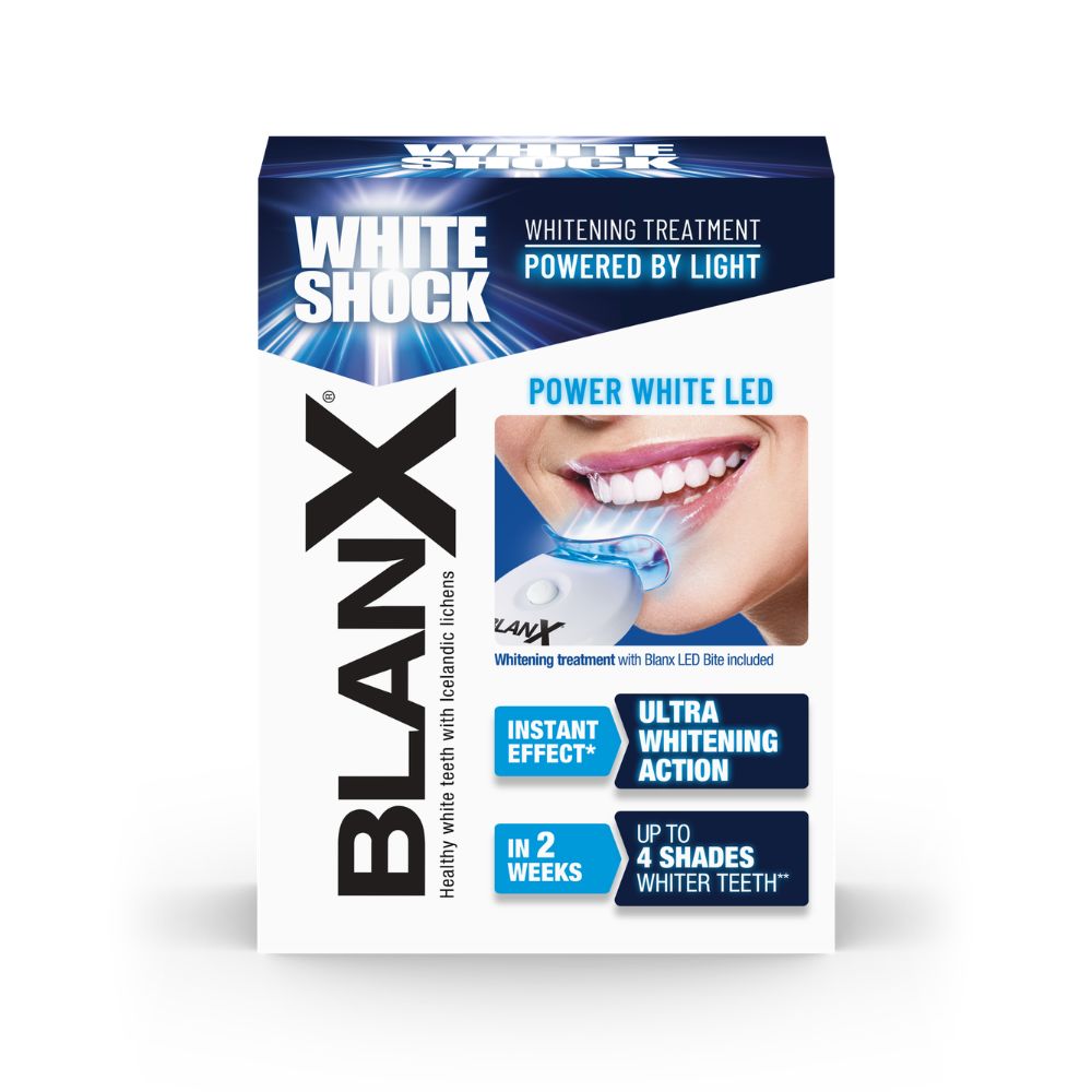 Blanx White Shock Intensywny system wybielający zęby zestaw pasta 50 ml + Lampa LED