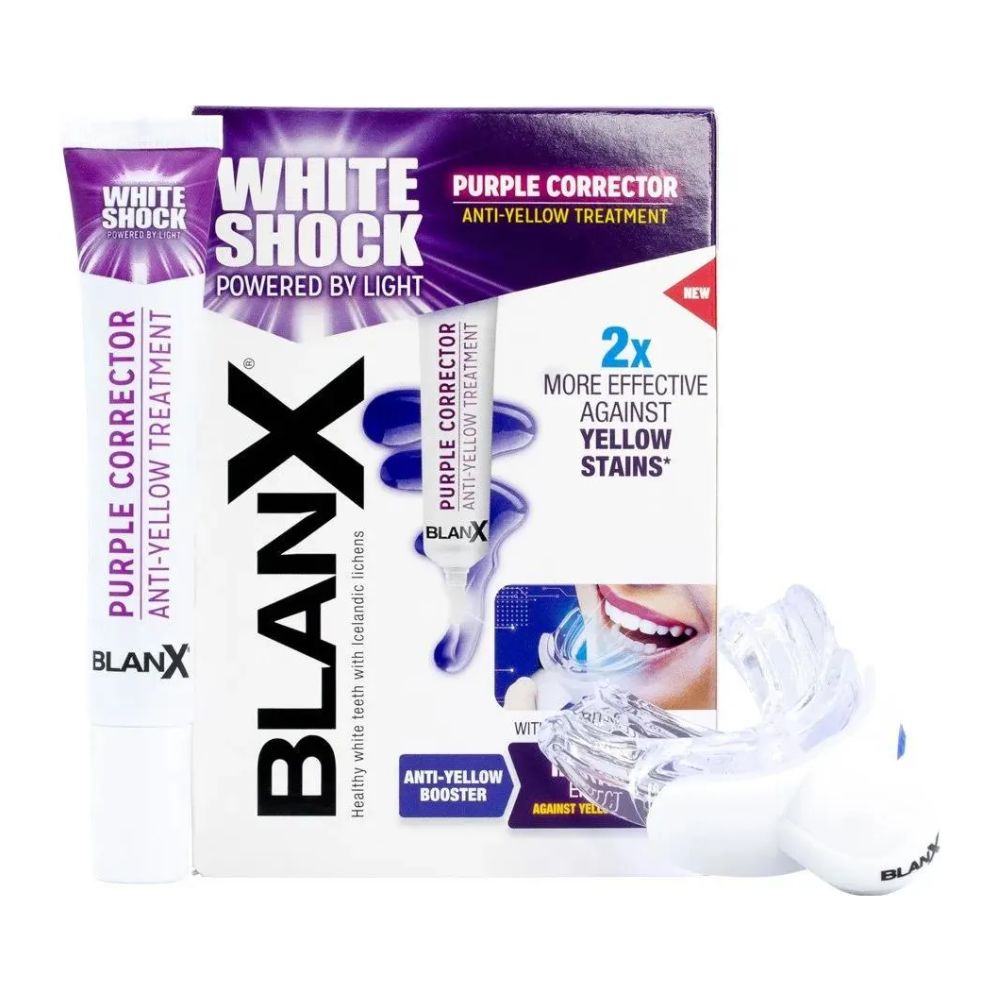 BlanX White Shock Purple Corrector system wybielający 20 ml + nakładka Led Bite