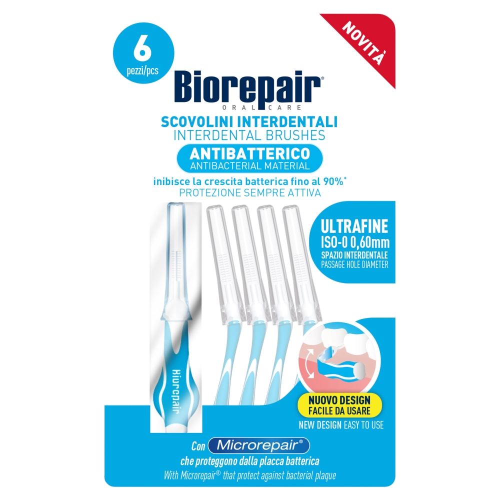 Biorepair antybakteryjne szczoteczki międzyzębowe 0,60 mm 6 sztuk