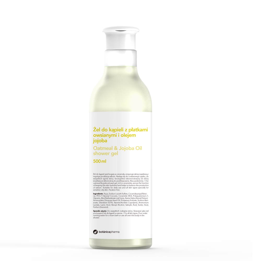 BOTANICAPHARMA żel do kąpieli z płatków owsianych i z oleju jojoba 500ml