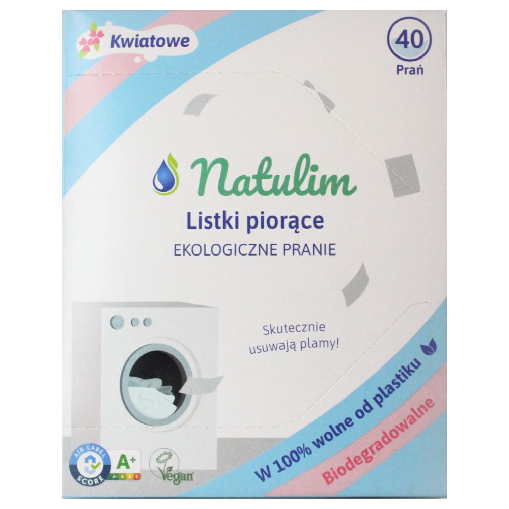 Natulim Eko-Listki piorące kwiatowe 40 sztuk
