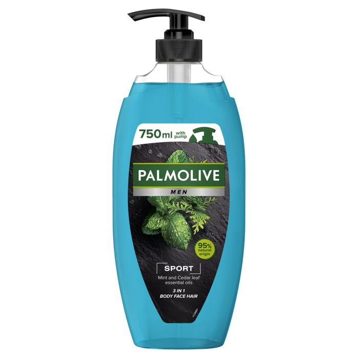 Palmolive MEN Sport orzeźwiający i delikatnie chłodzący żel pod prysznic dla mężczyzn 3w1, mięta cedr 750ml main product photo