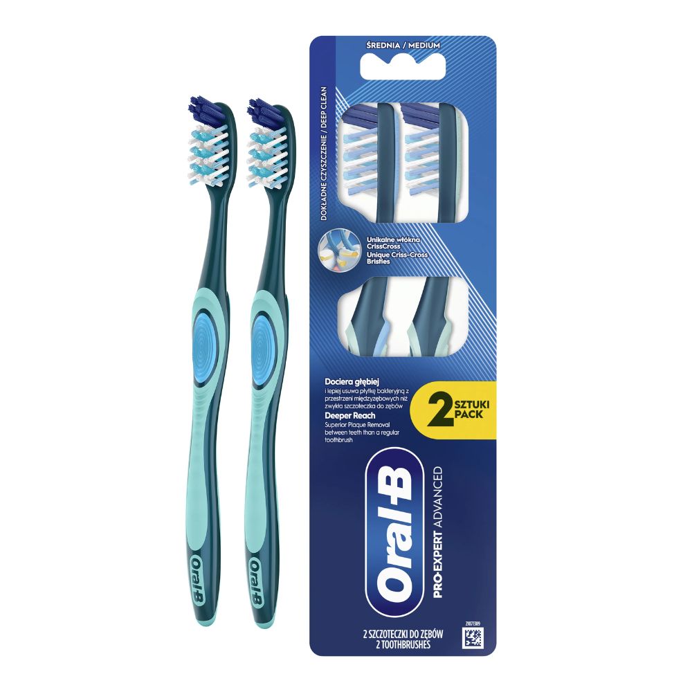 Oral-B Pro-Clean Advanced szczoteczki do zębów, średnie, 2 sztuki