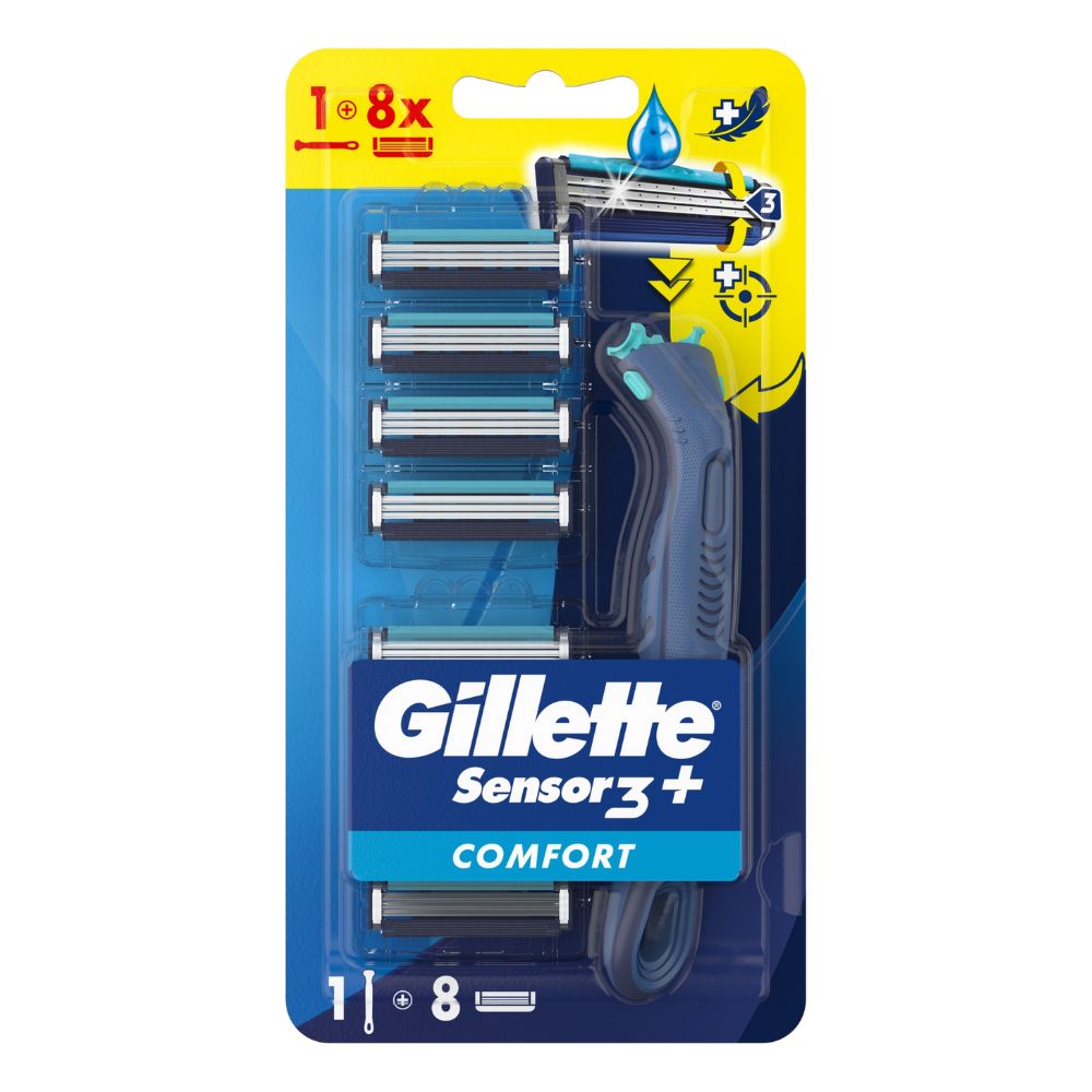 Gillette Sensor 3+ Comfort Maszynka do golenia 1 rączka + 8 wkładów