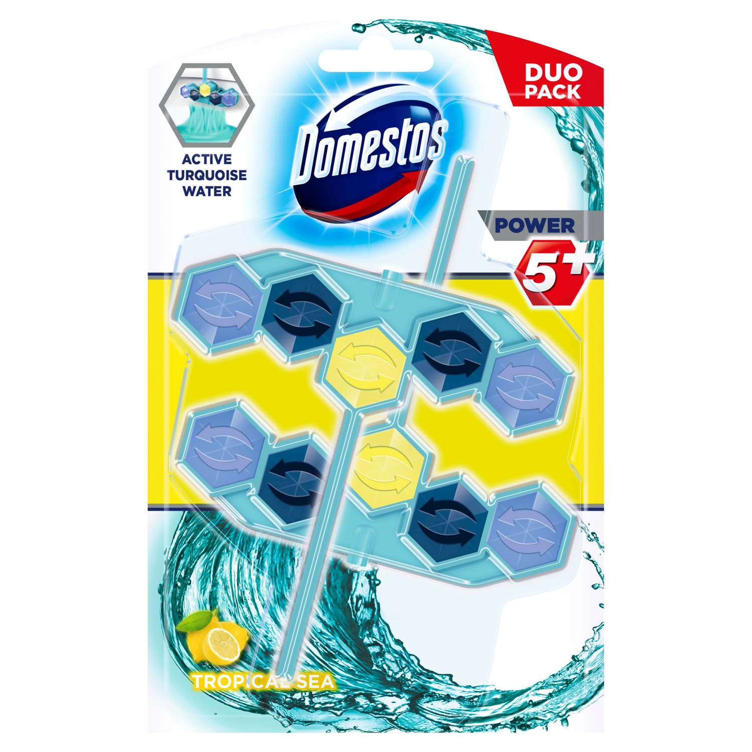 Domestos Power 5+ Tropical Sea Kostka toaletowa 2 x 53 g main product photo