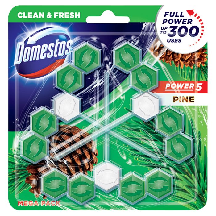 Domestos Power 5 Pine Kostka toaletowa 3 x 55 g main product photo