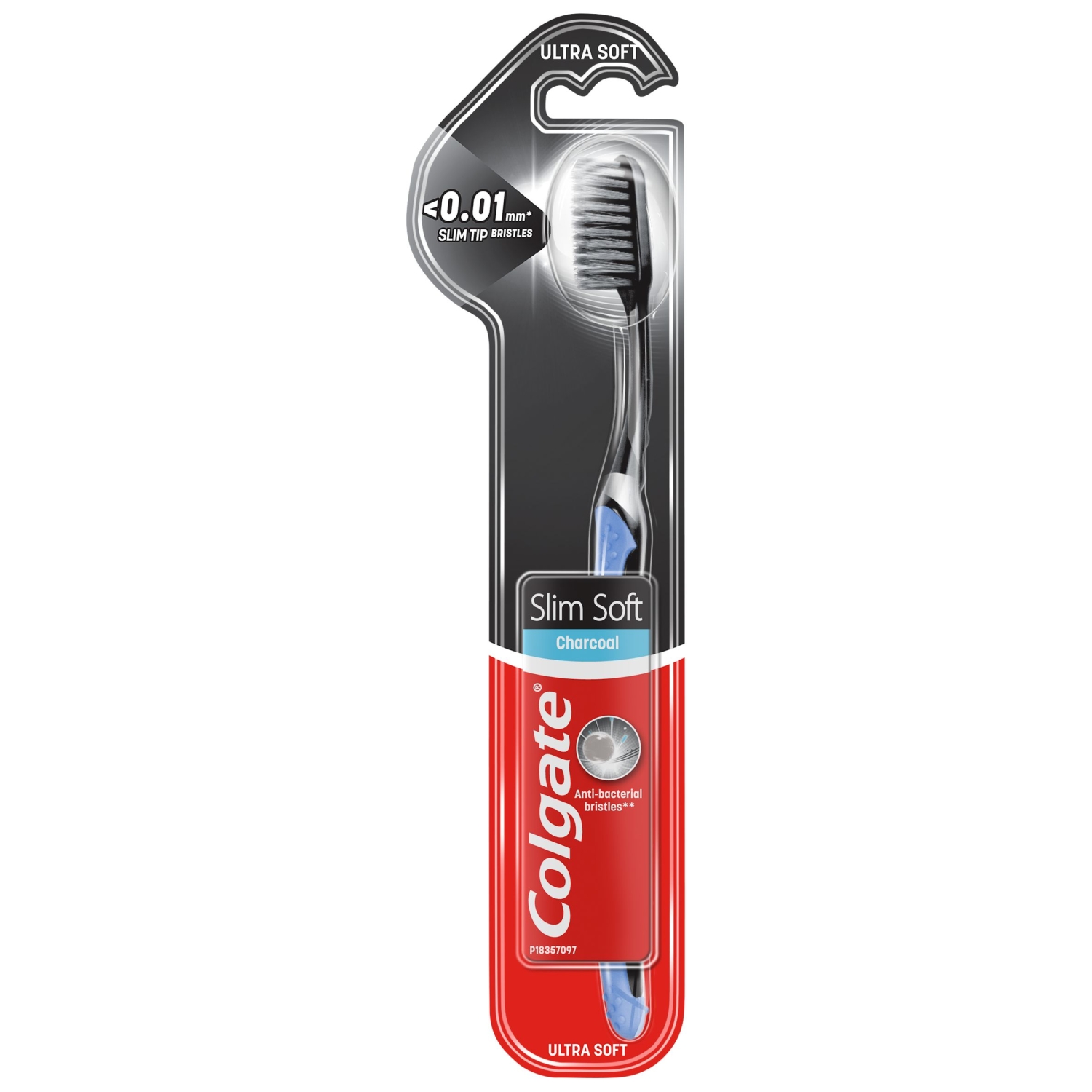 Colgate Slim Soft Charcoal Szczoteczka do zębów miękka z węglem aktywnym 1 sztuka