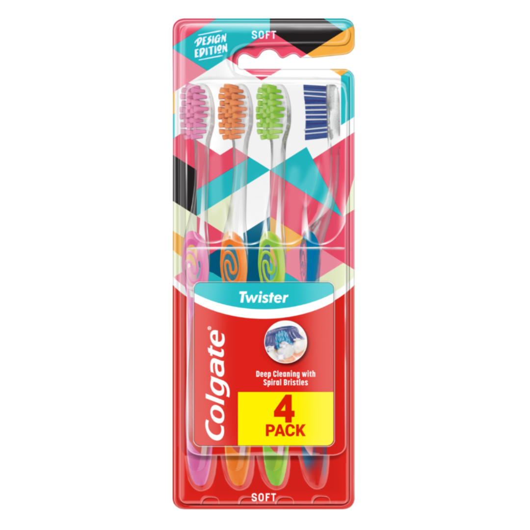 COLGATE Twister Design Edition 4-pack szczoteczka do zębów 