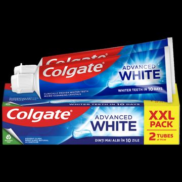 Pasta do zębów Colgate Advanced White z aktywnymi mikrokryształkami czyszczącymi 2x75ml