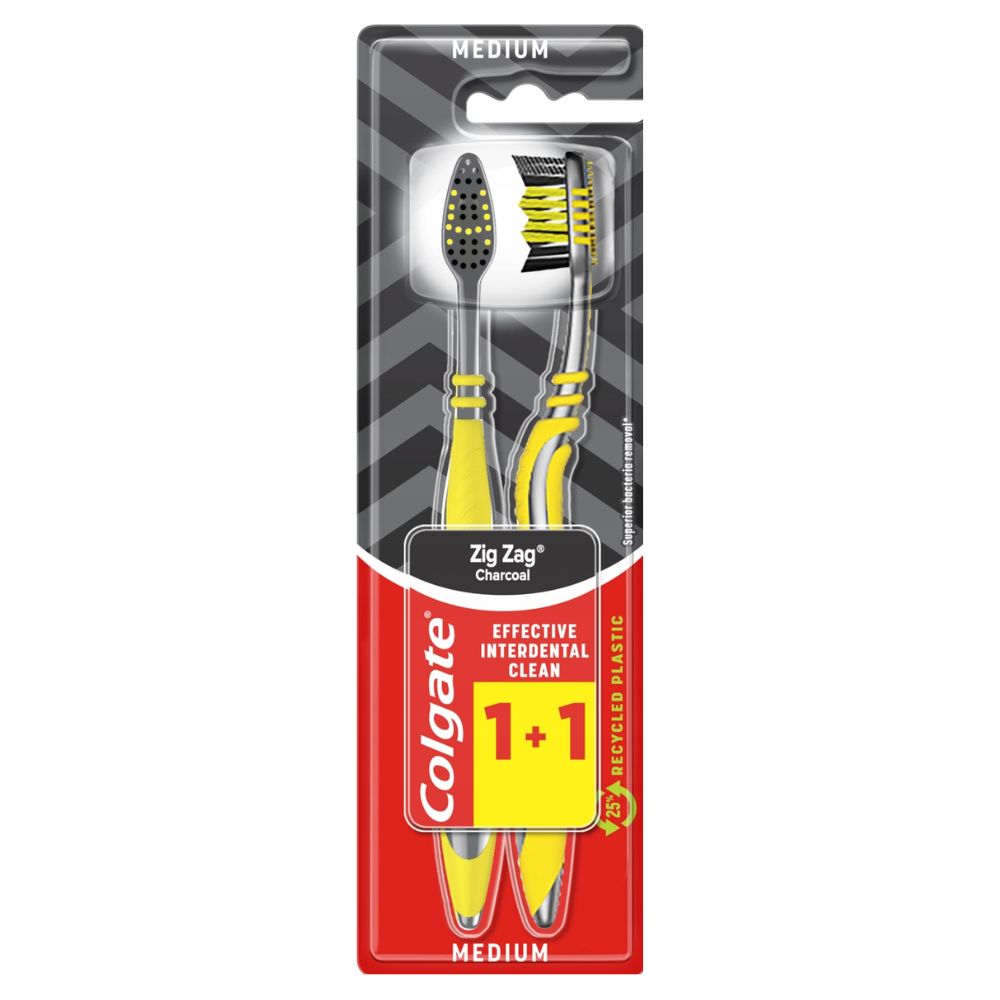 Colgate Zig Zag Charcoal szczoteczki do zębów 2 sztuki