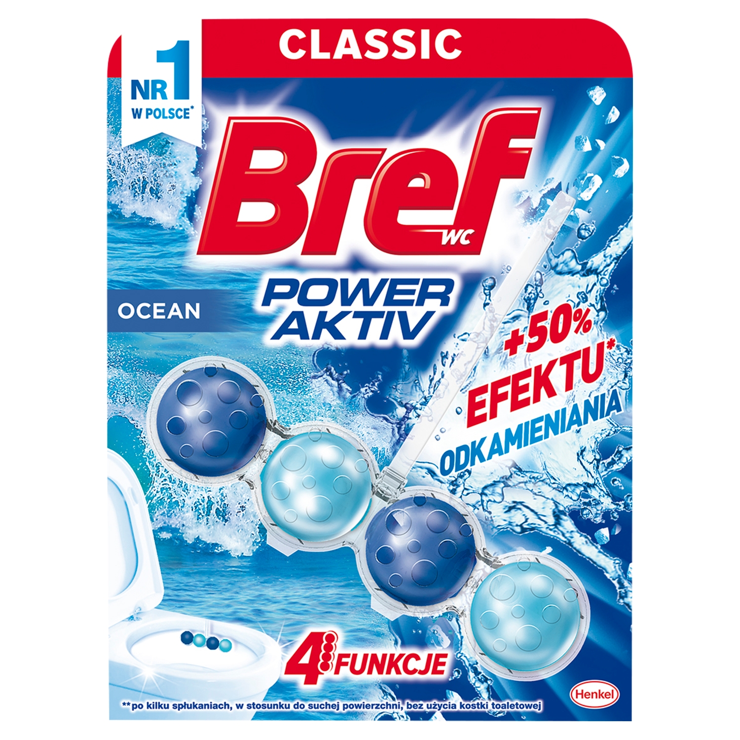 Bref zawieszka do WC Power Aktiv myjąco-zapachowa ocean 50g