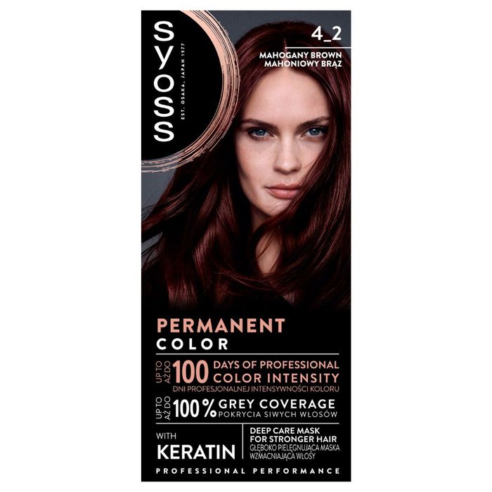 Syoss Permanent Coloration farba do włosów trwale koloryzująca 4-2 mahoniowy brąz main product photo