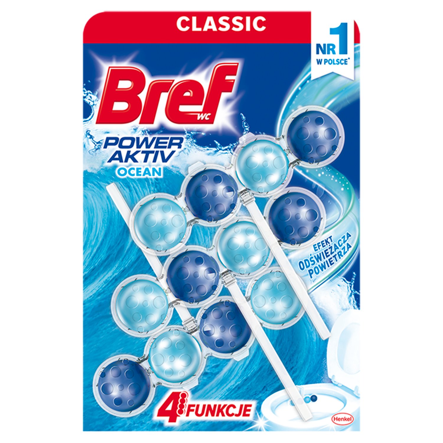 Bref kostka do toalety Power Aktiv Ocean 3X50g