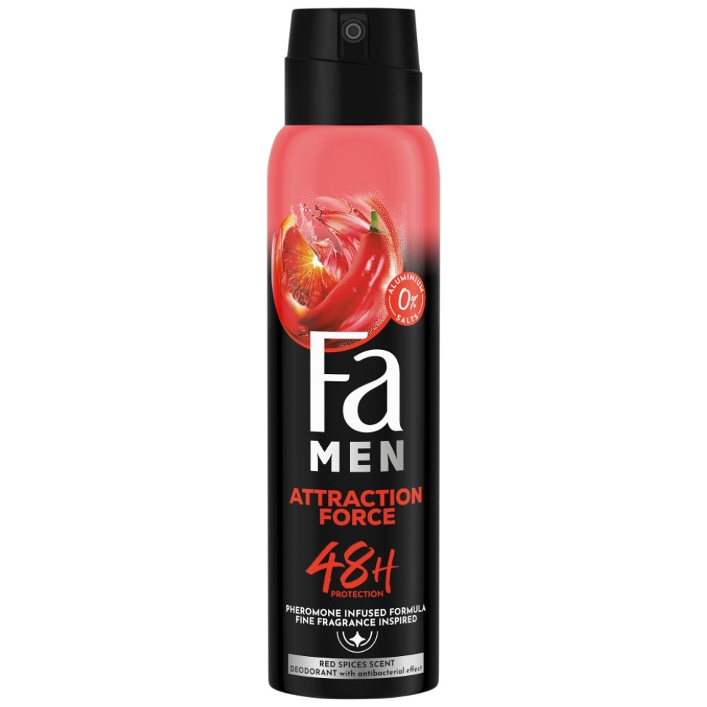 Fa Men Attraction Force 48h Dezodorant w sprayu o uwodzicielskim męskim zapachu 150 ml