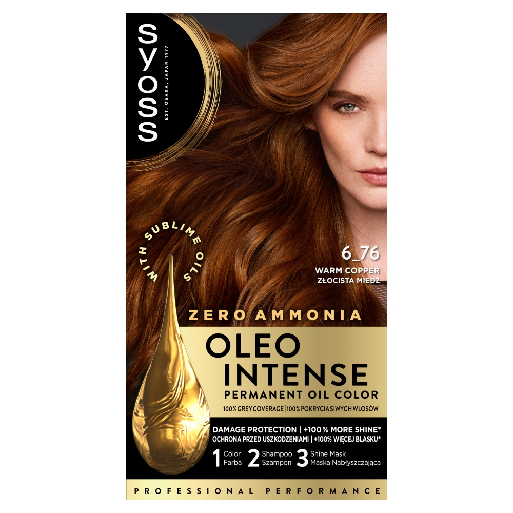 Syoss Oleo Intense 6_76 Złocista Miedź farba do włosów 1 sztuka