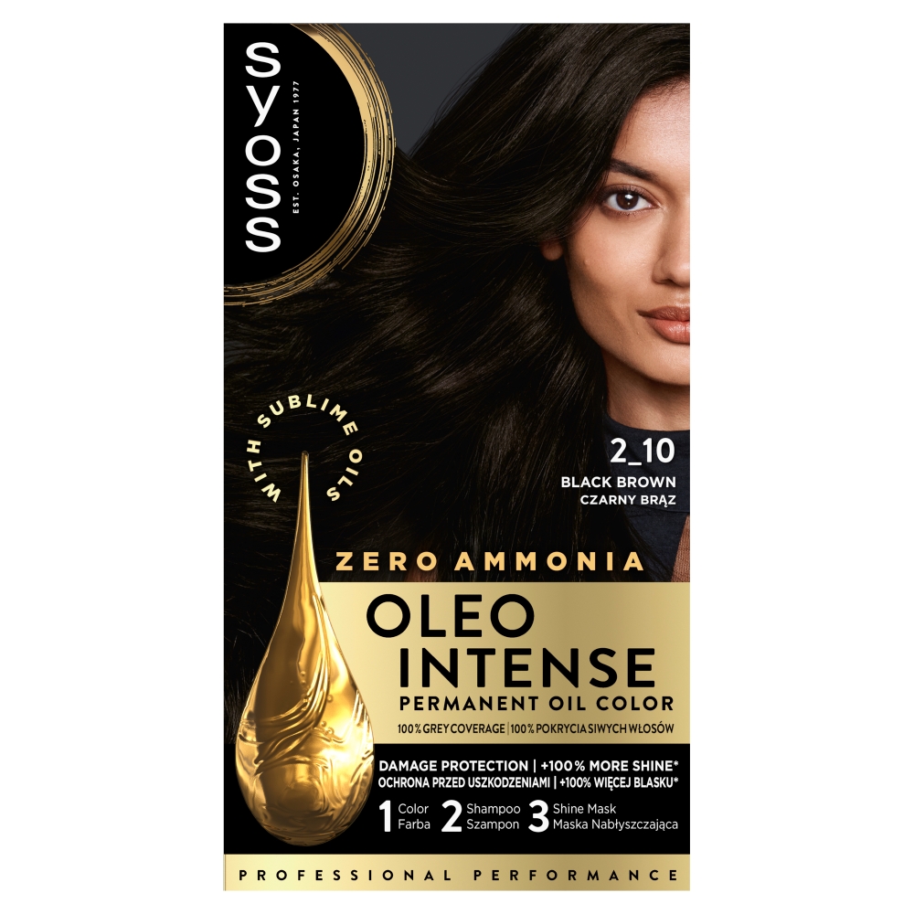 Syoss Oleo Intense 2_10 Czarny Brąz farba do włosów 1 sztuka