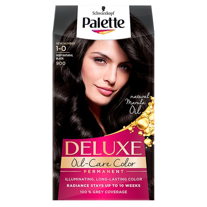 Palette Deluxe Oil-Care Color Farba do włosów 900 (1-0) głęboka naturalna czerń main product photo