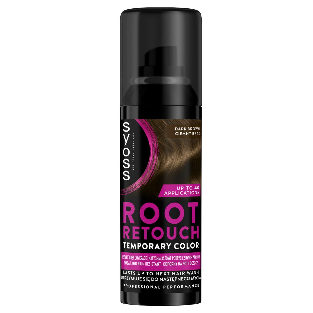 Syoss Root Retouch Zmywalny spray maskujący odrosty ciemny brąz 120 ml