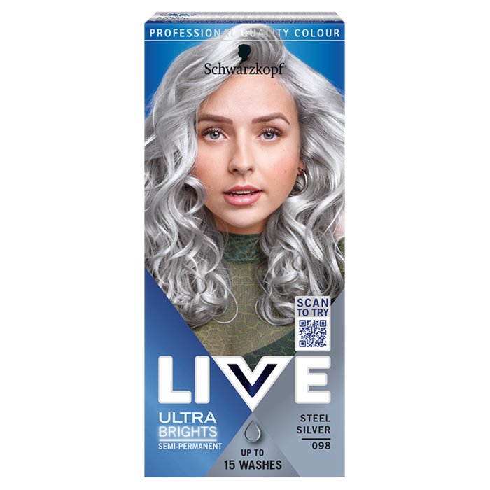 Schwarzkopf Live Ultra Brights farba do włosów 98 STEEL SILVER main product photo