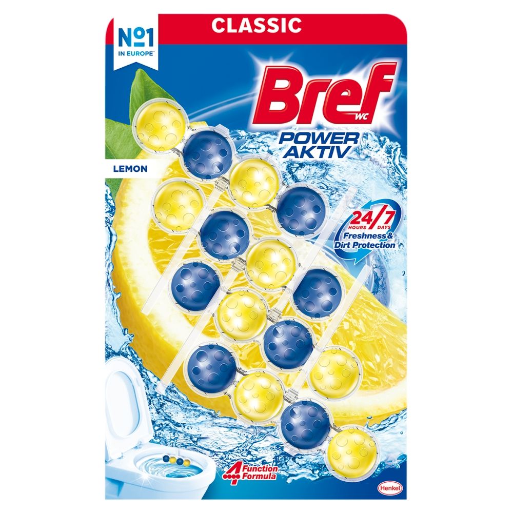 Bref WC Power Aktiv zawieszka myjąco-zapachowa do muszli WC cytryna 200 g