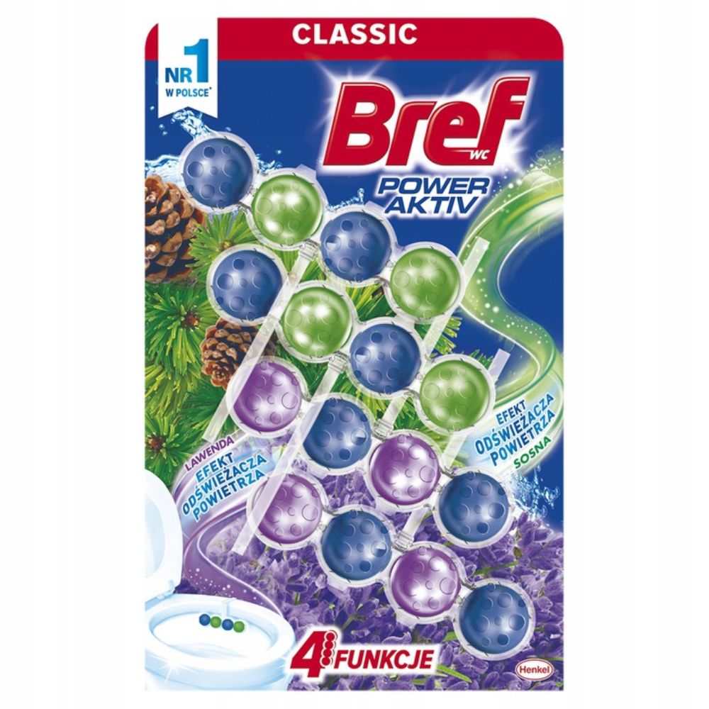 Bref Power Active zawieszka WC Las lawenda 4 x 50 g