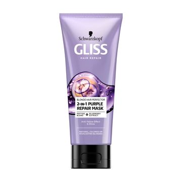Gliss Blonde Hair Perfector 2-in-1 Purple Repair Mask Maska do włosów blond 200 ml
