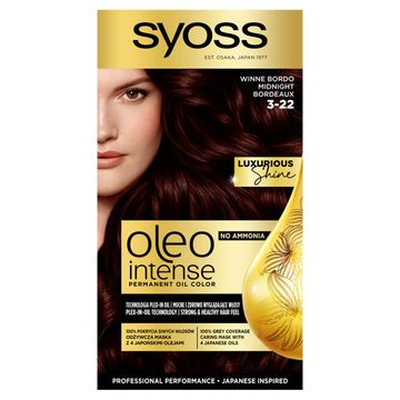 Syoss Oleo Intense Farba do włosów trwale koloryzująca z olejkami bez amoniaku 3-22 winne bordo