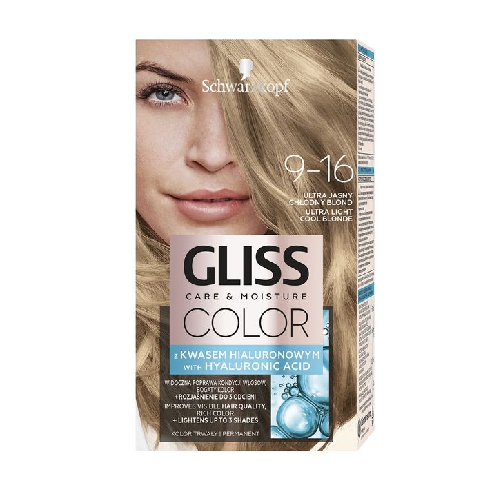 Gliss Color Care & Moisture Farba do włosów 9-16 ultra jasny chłodny blond main product photo