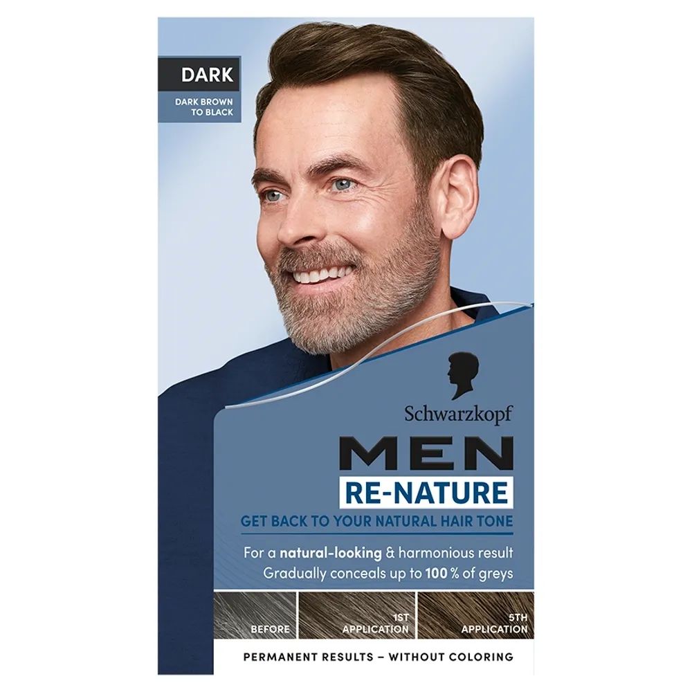 Schwarzkopf Re-Nature Men Dark Krem koloryzujący repigmentacyjny niwelujący siwe włosy 1 sztuka