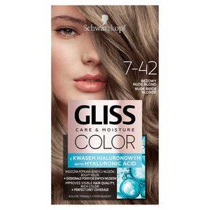 Gliss Color Care & Moisture Farba do włosów trwała 7- 42 beżowy nude blond, 1 szt
