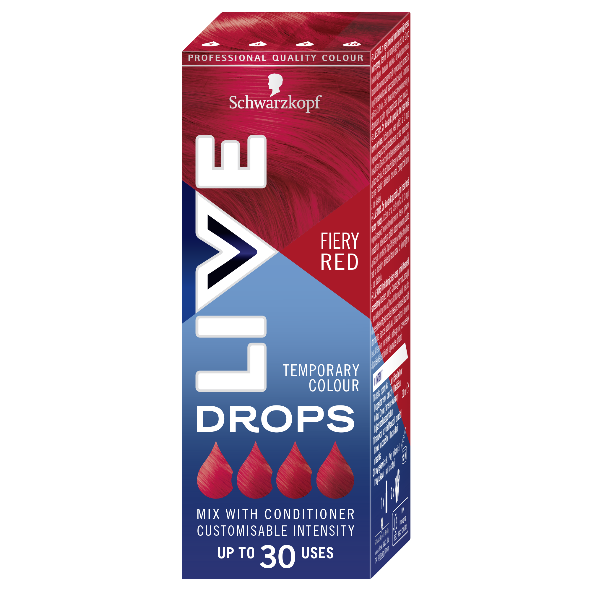 SCHWARZKOPF LIVE DROPS KROPLE KOLORYZUJĄCE FIERY RED