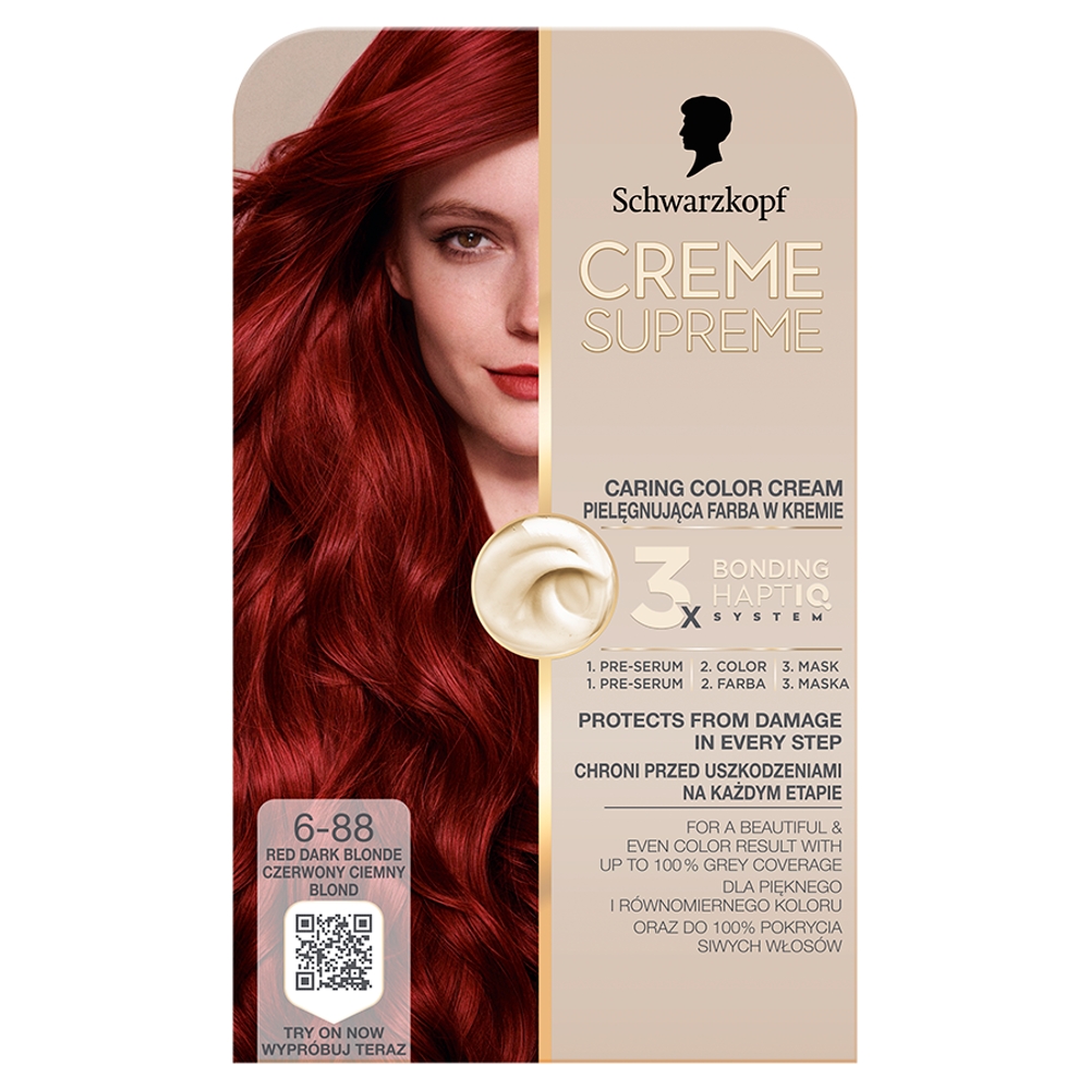 Schwarzkopf Creme Supreme 6-88 Czerwony Ciemny Blond farba do włosów 1 sztuka