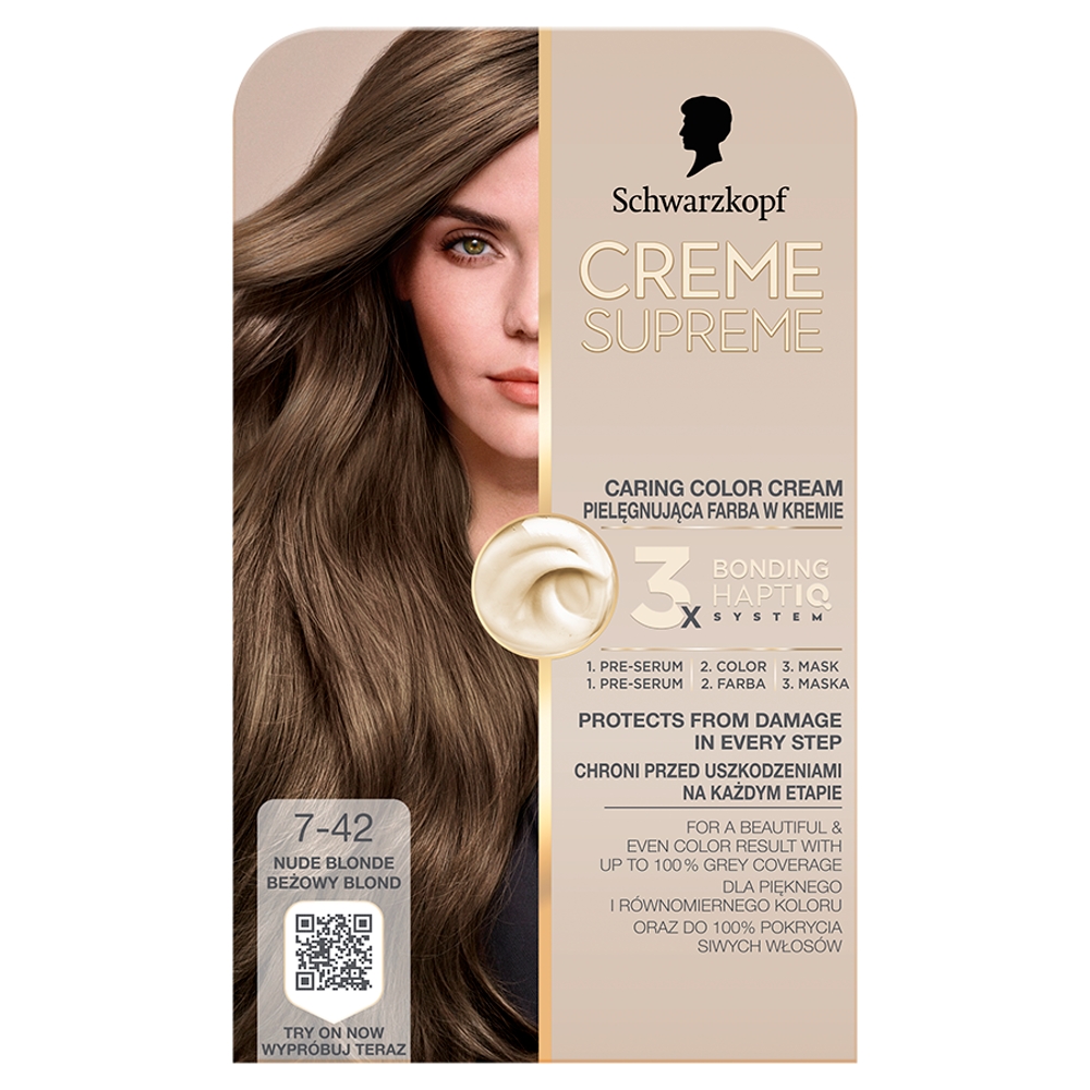 Schwarzkopf Creme Supreme 7-42 Beżowy Blond farba do włosów 1 sztuka