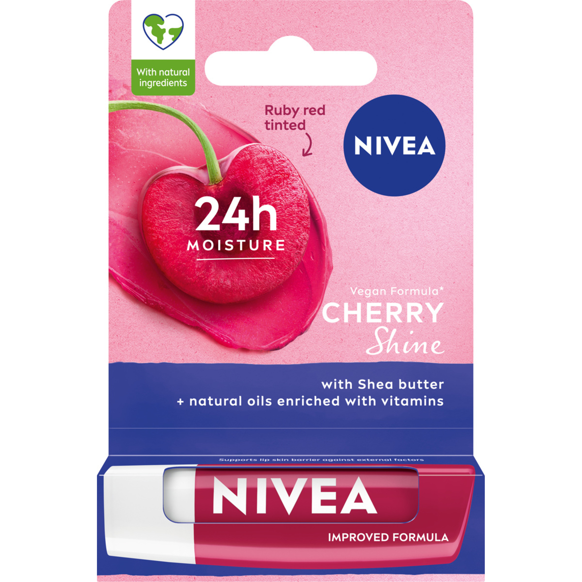 Nivea Cherry Shine 24H nawilżająca pomadka 4,8 g
