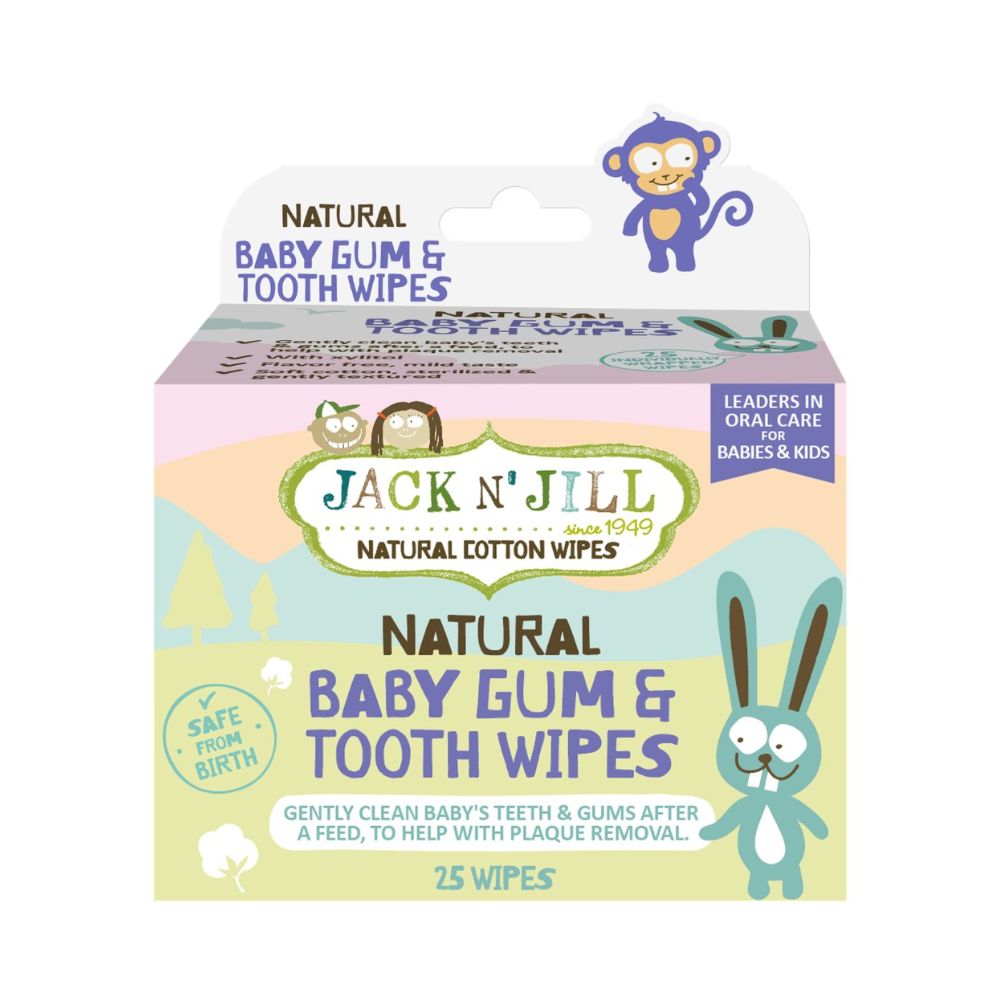Jack N' Jill Naturalne chusteczki do mycia dziąseł dla niemowląt 25 szt