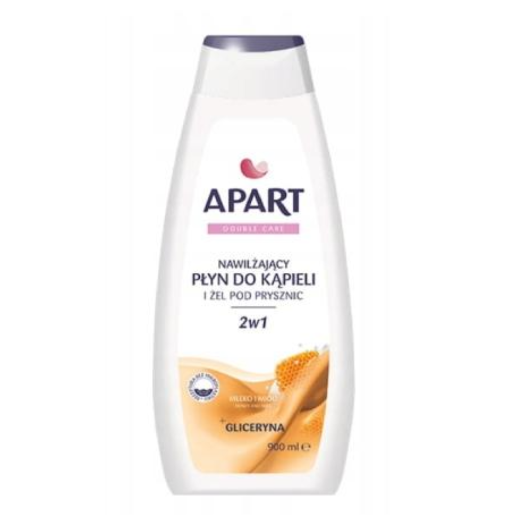 APART DOUBLE CARE PŁYN DO KĄPIELI I ŻEL POD PRYSZNIC 2W1 MLEKO I MIÓD 900ML
